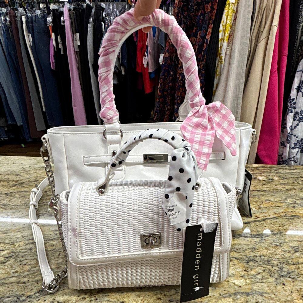 2 pieces Madden Girl white bags top handle satchel bag